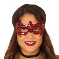 Maschera da supereroe rossa a scacchi