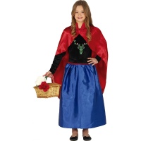 Costume da principessa di primavera blu e rosso da bambina