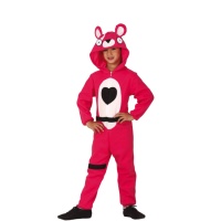 Costume orso guerriero rosa infantile