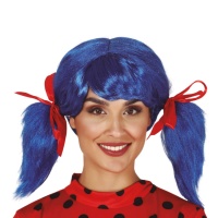 Parrucca blu Ladybug con codini