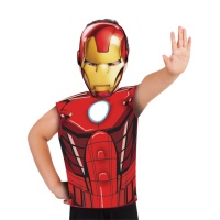 Costume Iron Man con maglietta e maschera da bambino