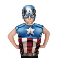 Costume Capitan America con maglietta e maschera da bambino