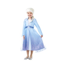 Costume Elsa di Frozen II con parrucca da bambina