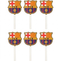 Set di 6 topper con stemma del FC Barcelona