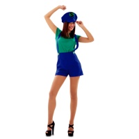Costume super idraulico verde da donna