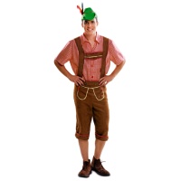 Costume tirolese con camicia rossa