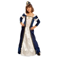 Costume da dama medievale con copricapo