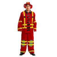 Costume pompiere rosso da uomo