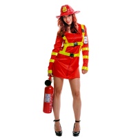 Costume pompiere rosso da donna