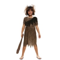 Costume troglodita con osso da bambina