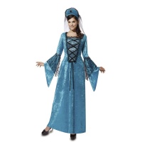 Costume principessa medievale azzurro da donna