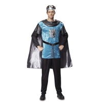 Costume principe medievale azzurro da uomo