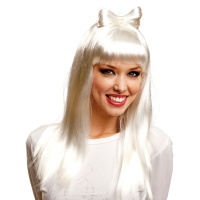 Parrucca bianca stile Lady Gagag