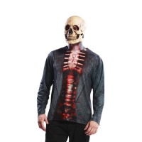 Maglietta costume scheletro con giacca adulto