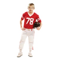 Costume rosso giocatore di rugby da bambino