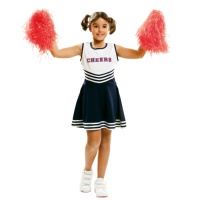 Costume cheerleader blu da bambina