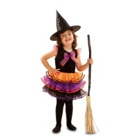 Costume strega con tutù multicolore da bambina