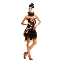 Costume da arlecchino multicolore per donna