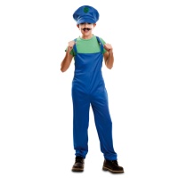 Costume super idraulico verde da bambino
