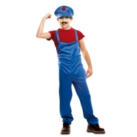 Costume super idraulico rosso da bambino