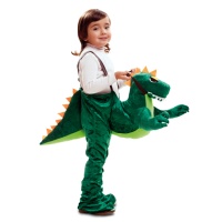 Costume bambino in spalla a un dinosauro