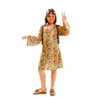 Costume hippie con stampa floreale da bambina