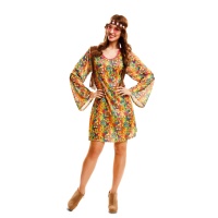 Costume hippie a stampa floreale da donna