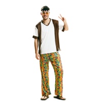 Costume hippie a stampa floreale da uomo