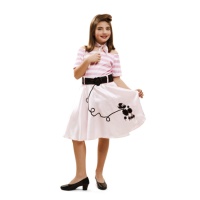 Costume rosa retrò anni 50 da bambina