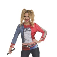 Maglietta costume super cattiva Harley da donna
