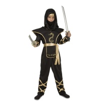 Costume ninja nero e oro da bambino