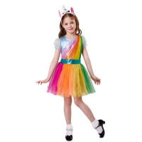Costume unicorno arcobaleno da bambina