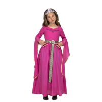 Costume rosa principessa medievale da bambina