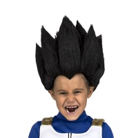 Parrucca nera Vegeta Saiyan in scatola da bambino