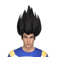 Parrucca nera Vegeta Saiyan in scatola da adulto