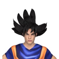 Parrucca nera Son Goku Saiyan in scatola da adulto