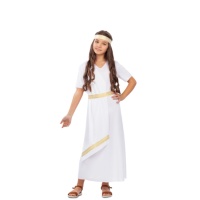 Costume romano bianco e oro da bambina