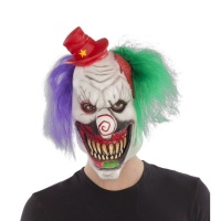 Maschera spaventoso clown con i capelli in lattice
