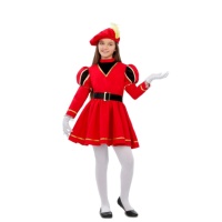 Costume paggio reale rosso da bambina