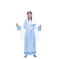 Costume Vergine Maria con velo bianco da bambina