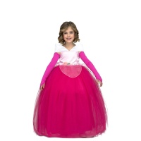 Costume principessa rosa pomposo da bambina