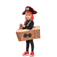 Costume capitano con nave pirata da bambino