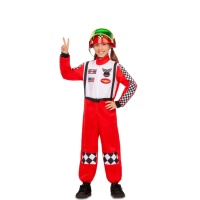 Costume pilota da corsa con casco da bambino