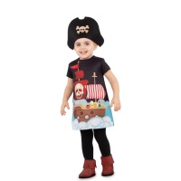Costume capitano dei pirati da bimba bebè