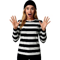 Maglia a righe bianche e nere da donna