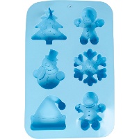 Stampo in silicone per biscotti natalizi da 16 x 25 cm - 6 cavità