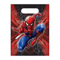 Buste di plastica Spiderman con ragnatela - 6 pezzi