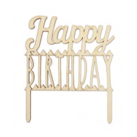 Topper torta in legno Happy Birthday - Scrapcooking