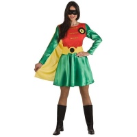 Costume da supereroina rosso e verde da donna