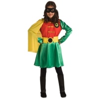 Costume da supereroina rosso e verde da bambina